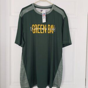 Green Bay‎ Packers NFL Apparel Men's Polyester Tee Shirt Size 2XL New with Tags